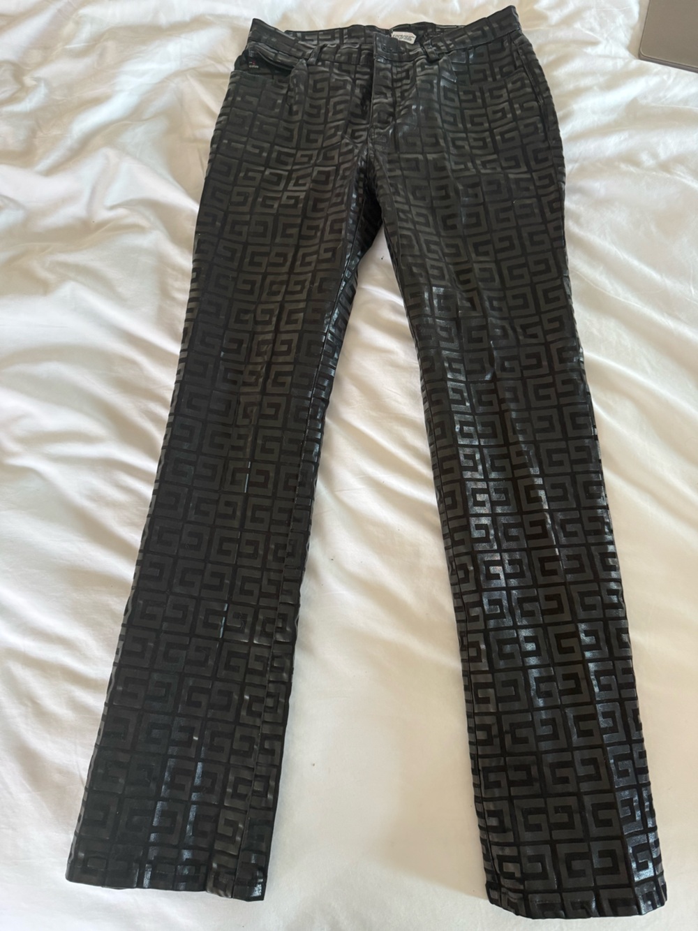 Guess Black Patterned Logo Jeans
